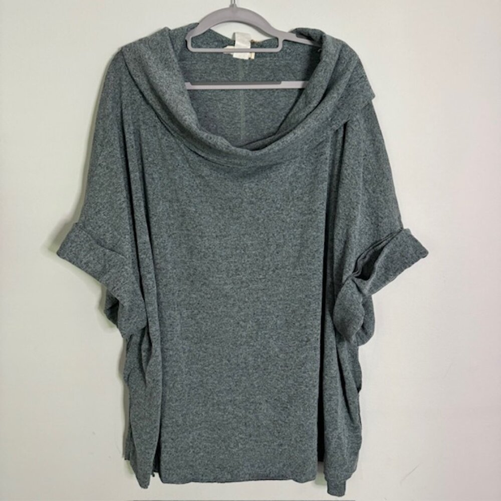 Easel Women's Oversized Cowl Neck Short Sleeve Sweater Size 1X NEW!!